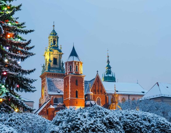 Wawel Castle in Krakow at twilight. Krakow is one of the most famous landmark in Poland