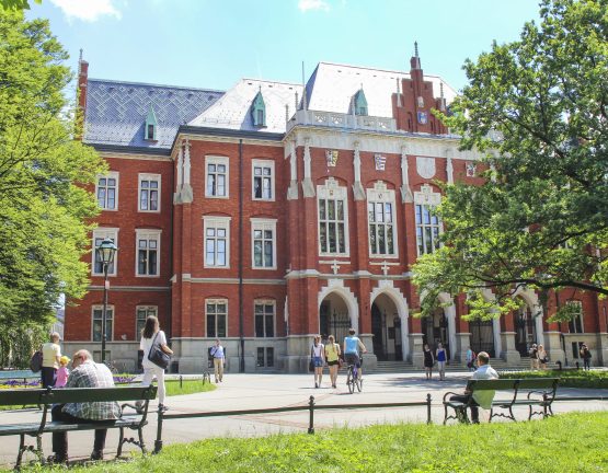 The Jagiellonian University. The oldest university in Poland, the second oldest university in Central Europe. Main building - Collegium Novum.